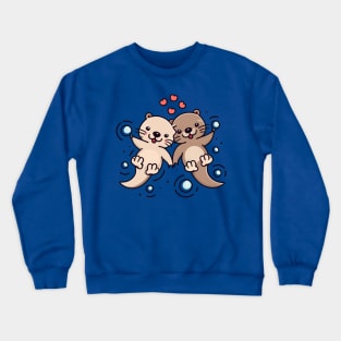 Significant Otters Otters Holding Hands Crewneck Sweatshirt